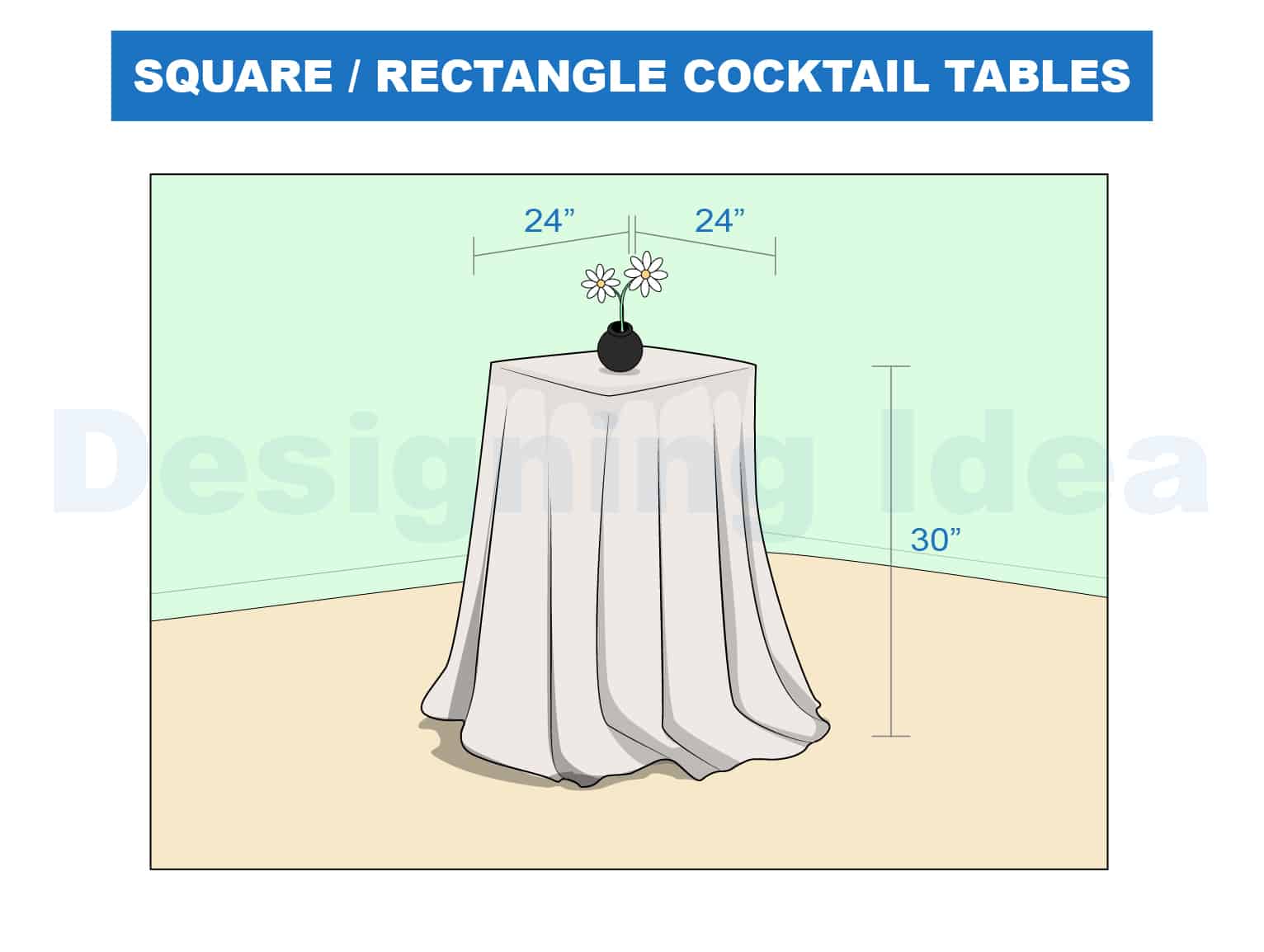 square rectangular cocktail tables