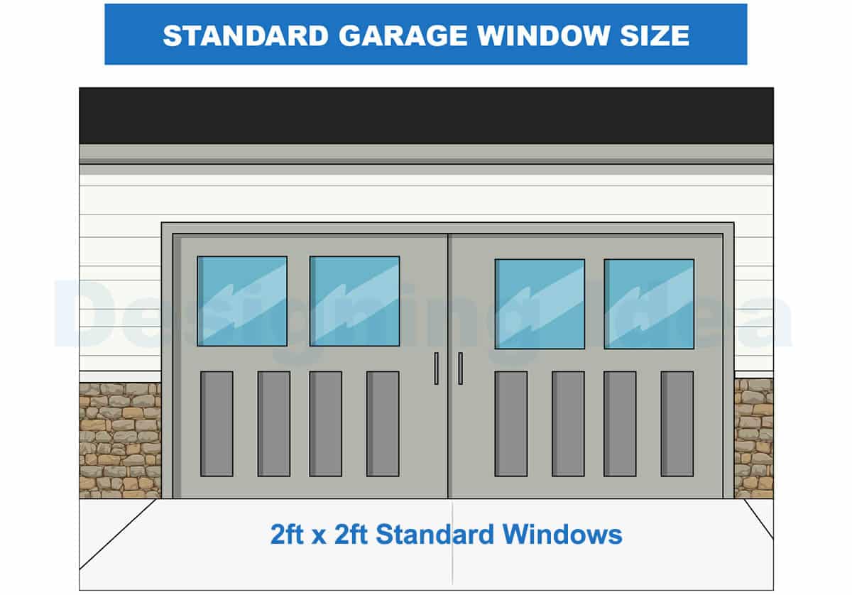 standard garage window size