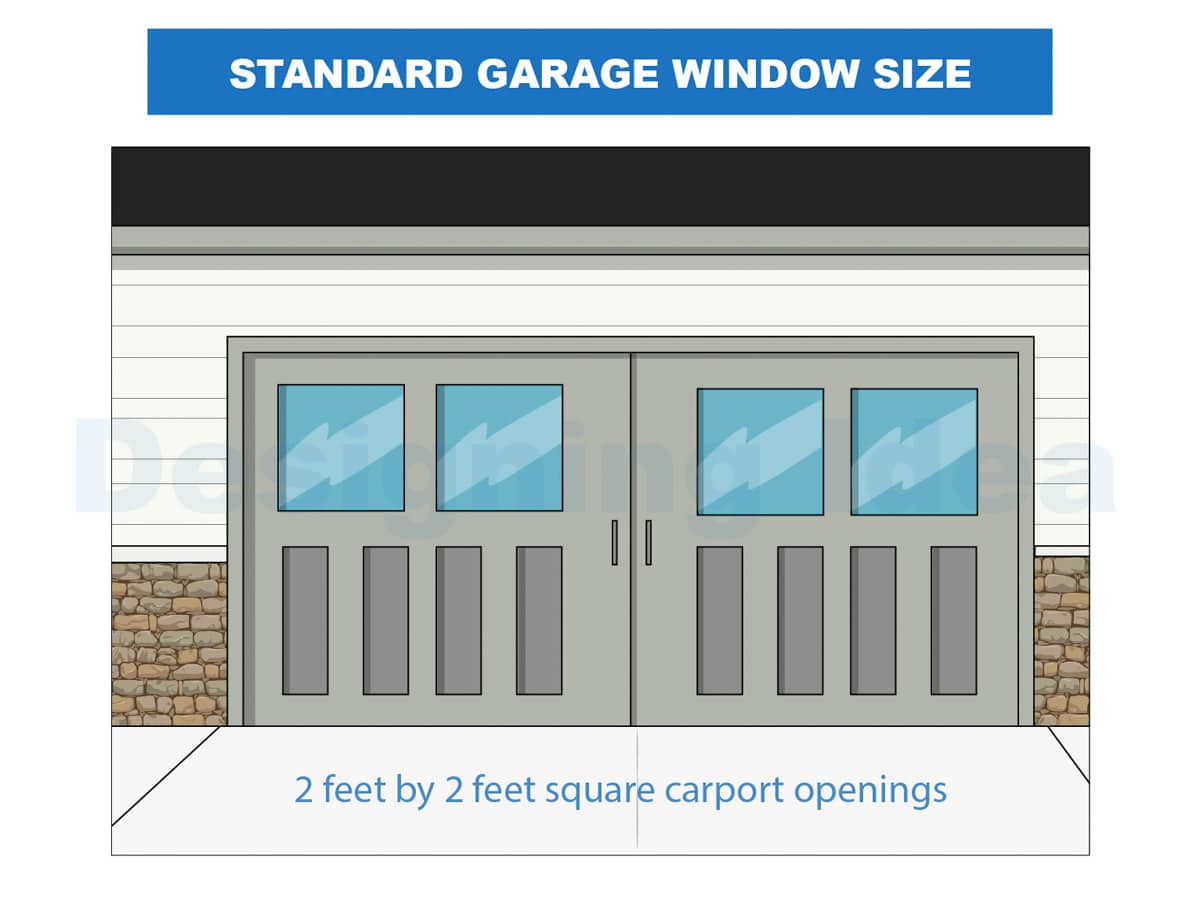 standard garage window size
