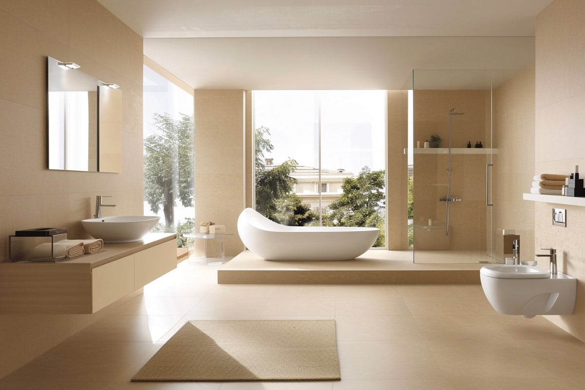 bathroom with light brown flooring toiley and sink