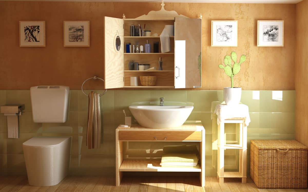 bathroom with storage options and toilet