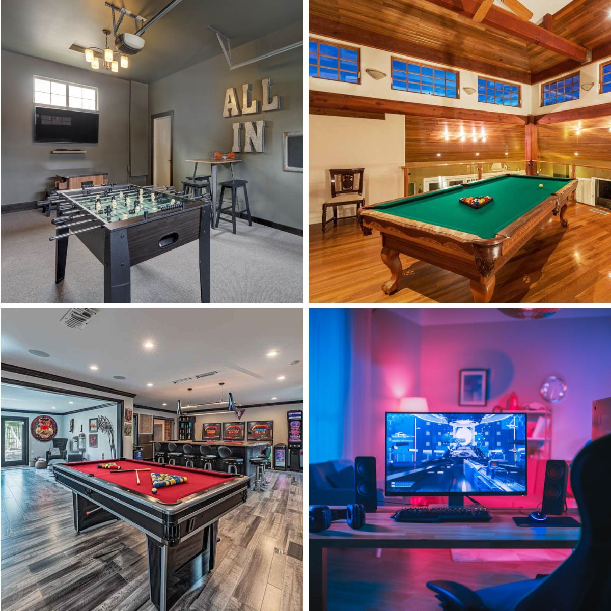 different game room designs