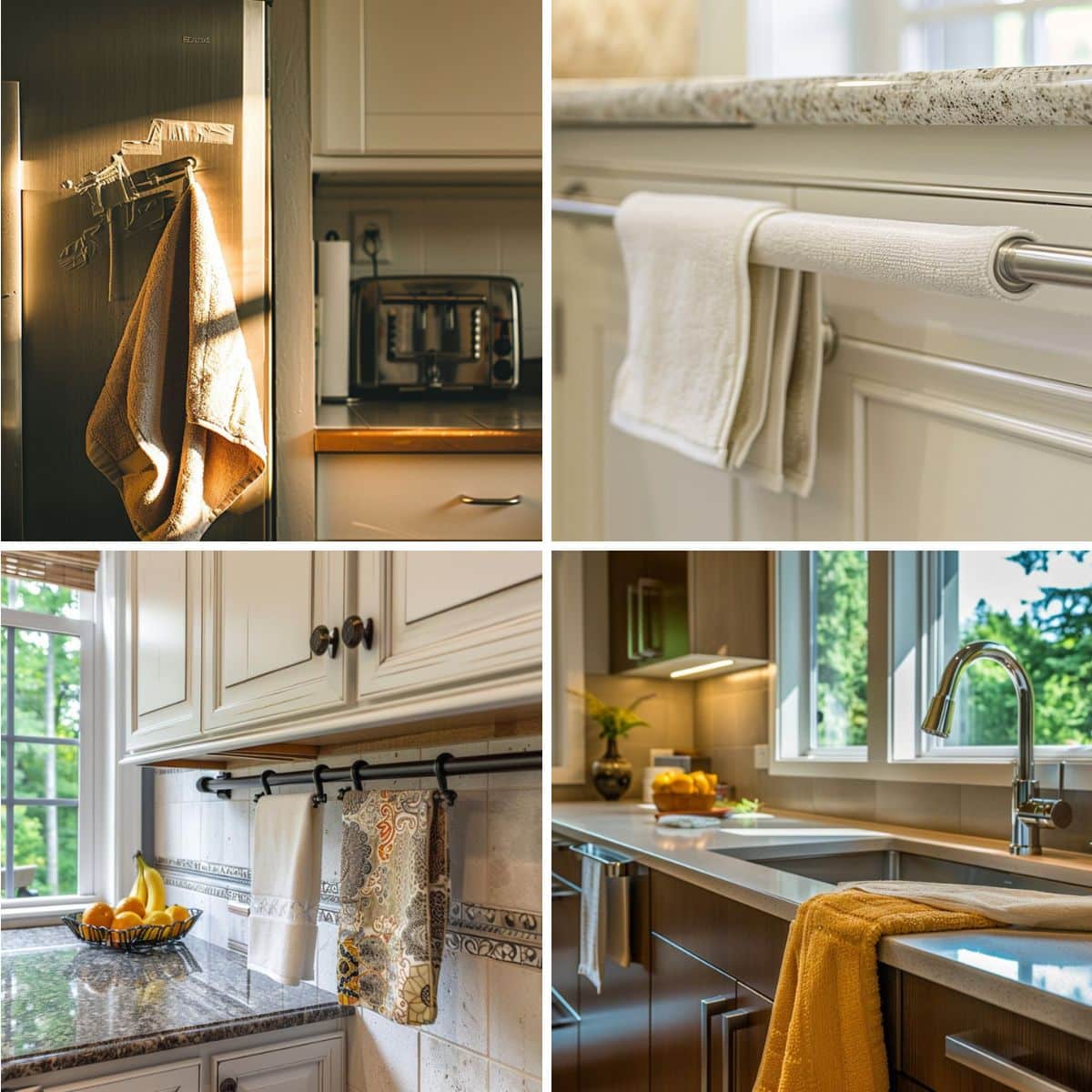 different ways how to hang kitchen towel