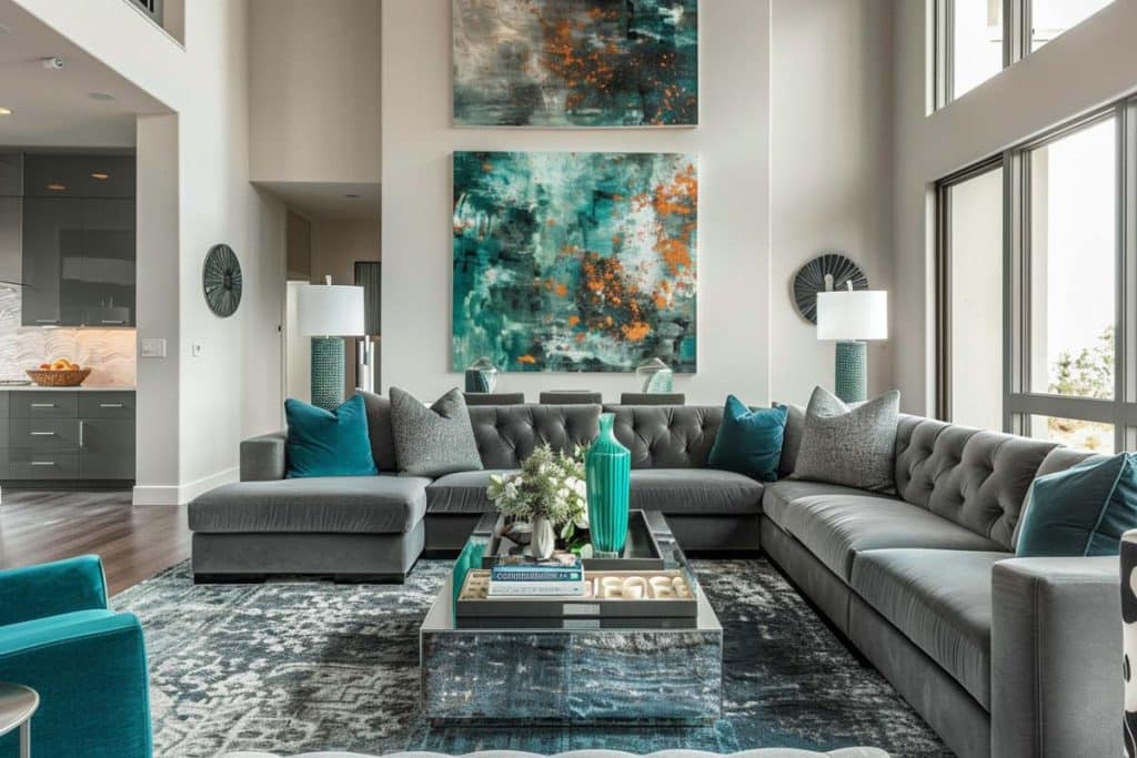 Living Room Ideas Teal And Grey