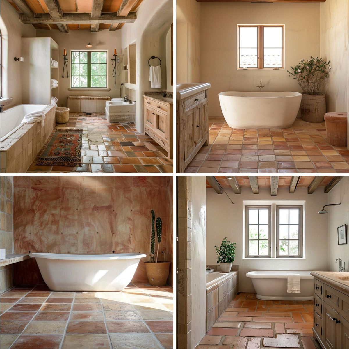 different bathroom with saltillo tiles