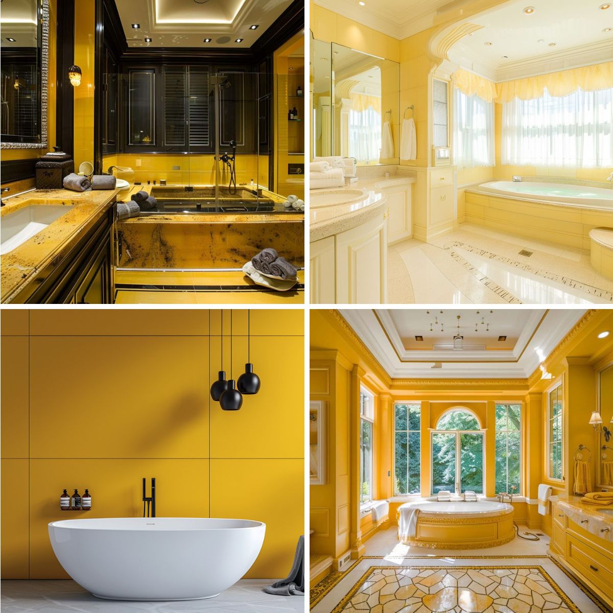 different yellow bathroom designs
