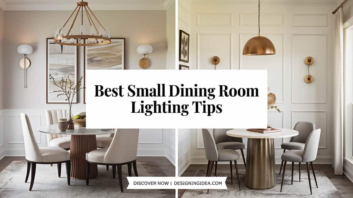 Small dining room lighting tips graphic