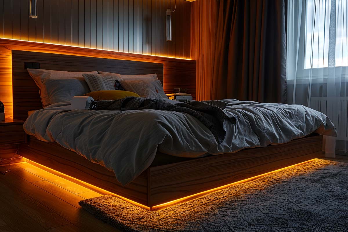 under bed lighting in bedroom