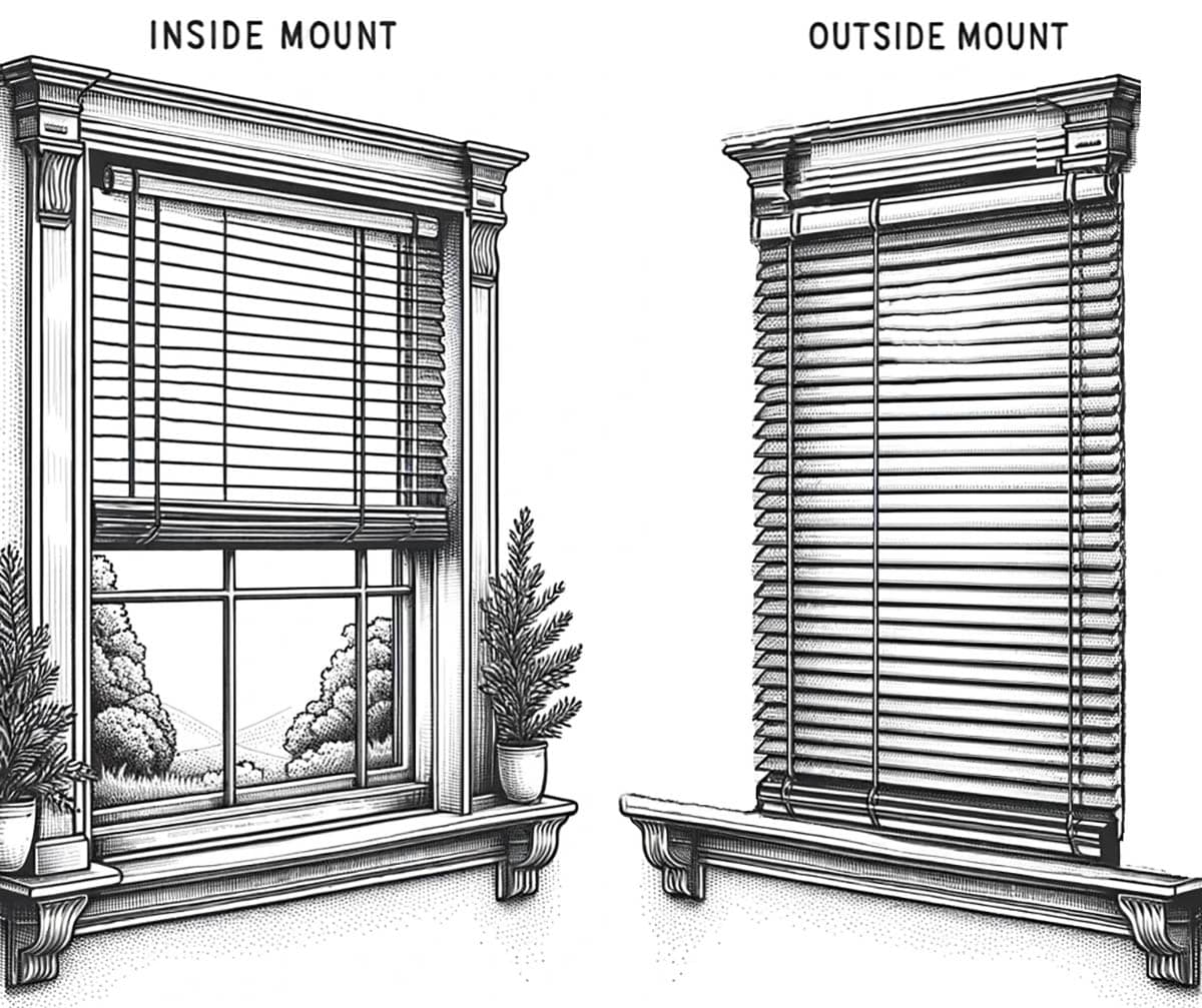 Hanging inside and outside mount blinds on window