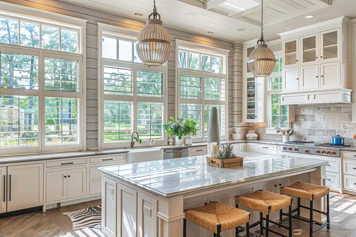 Charming kitchen with window shutters