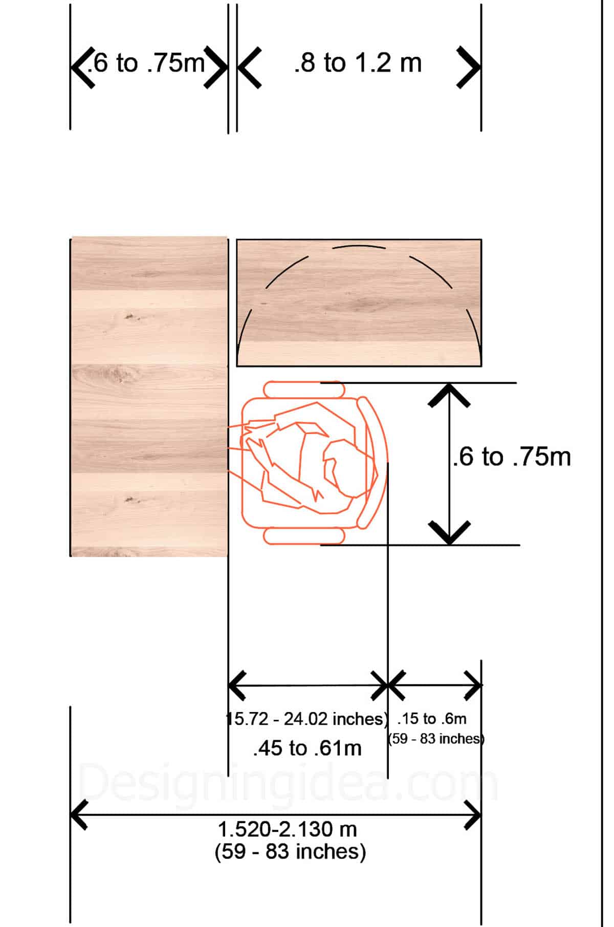 Flexible desk layout 