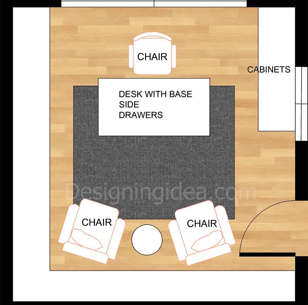 Flexible office furniture positioning