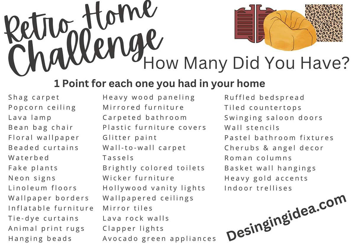 Retro home challenge quiz design elements out of style