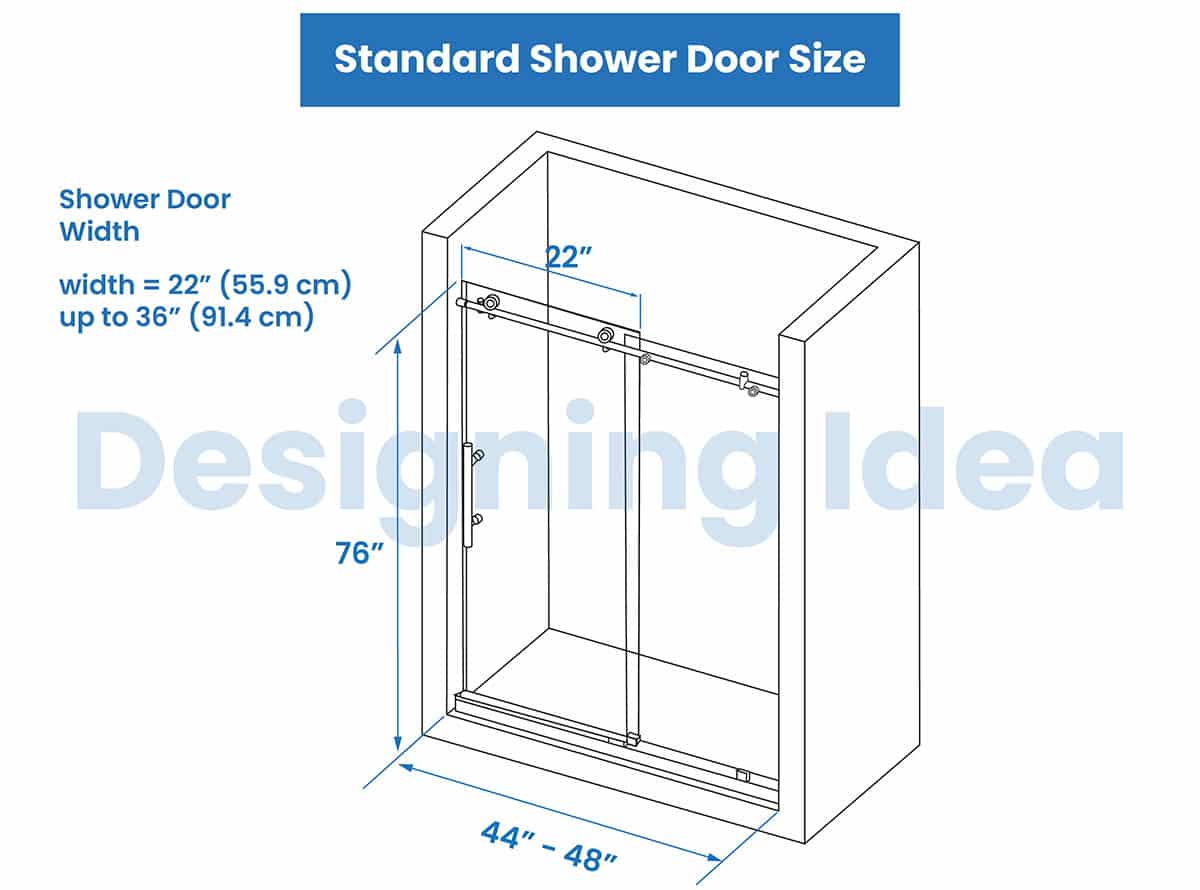 Standard shower door size