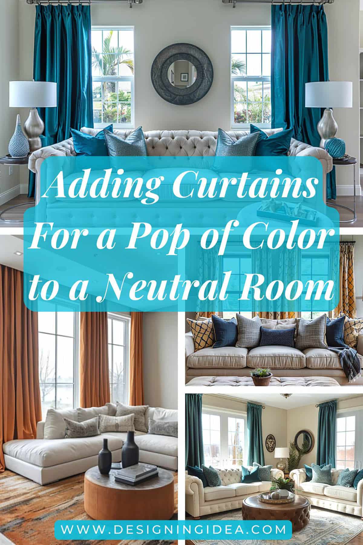 Adding curtains to a room for a pop of color