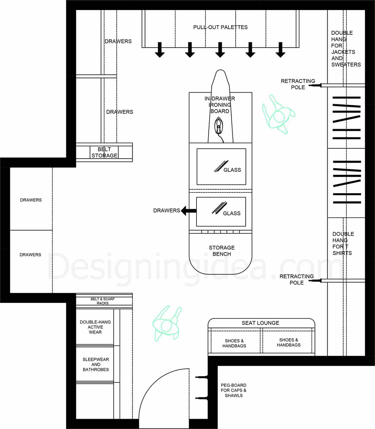 Luxurious and spacious closet design