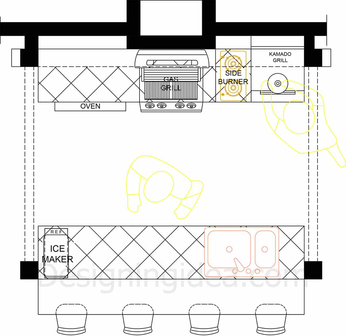 Galley layout style