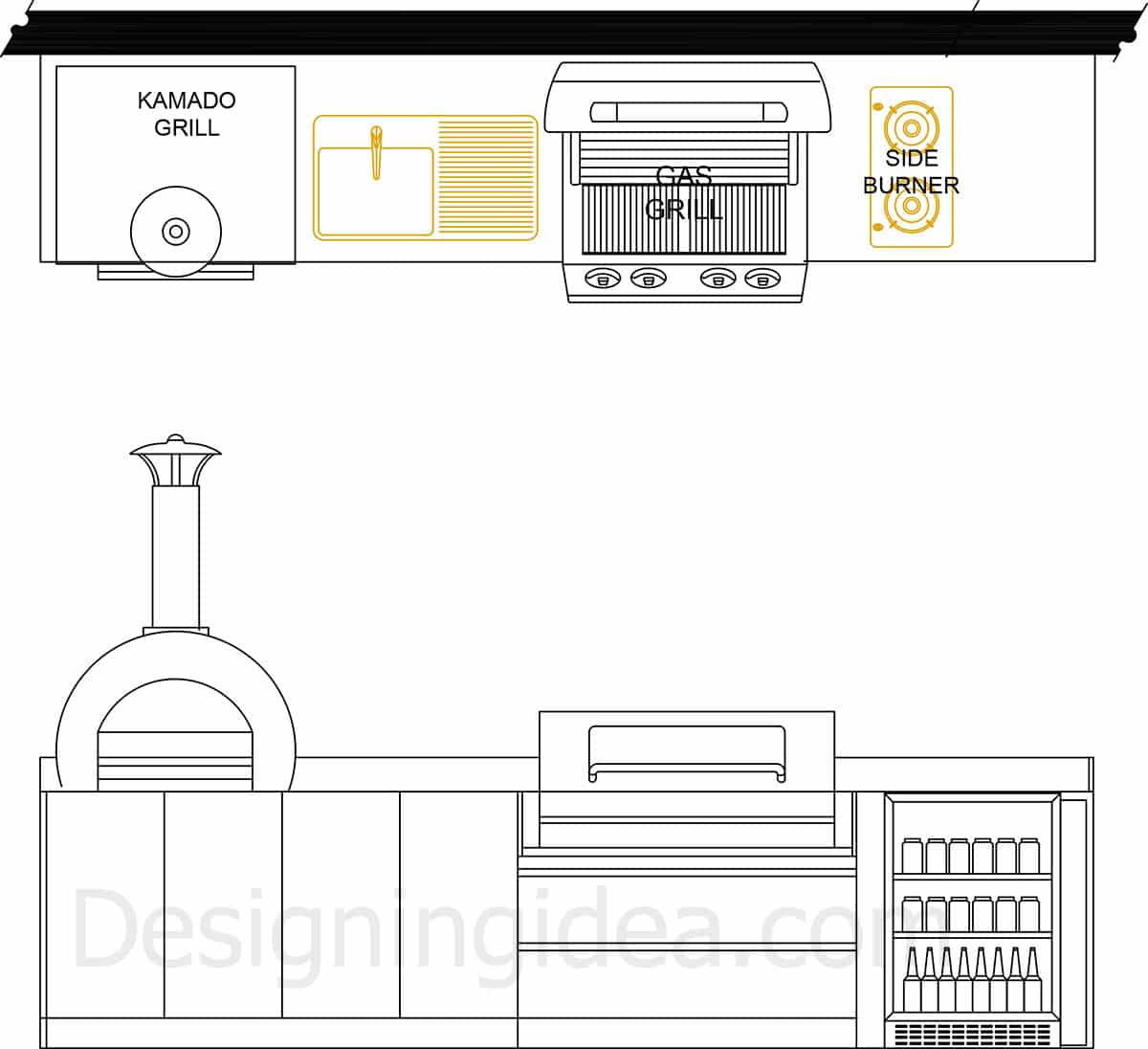 Linear kitchen layout design