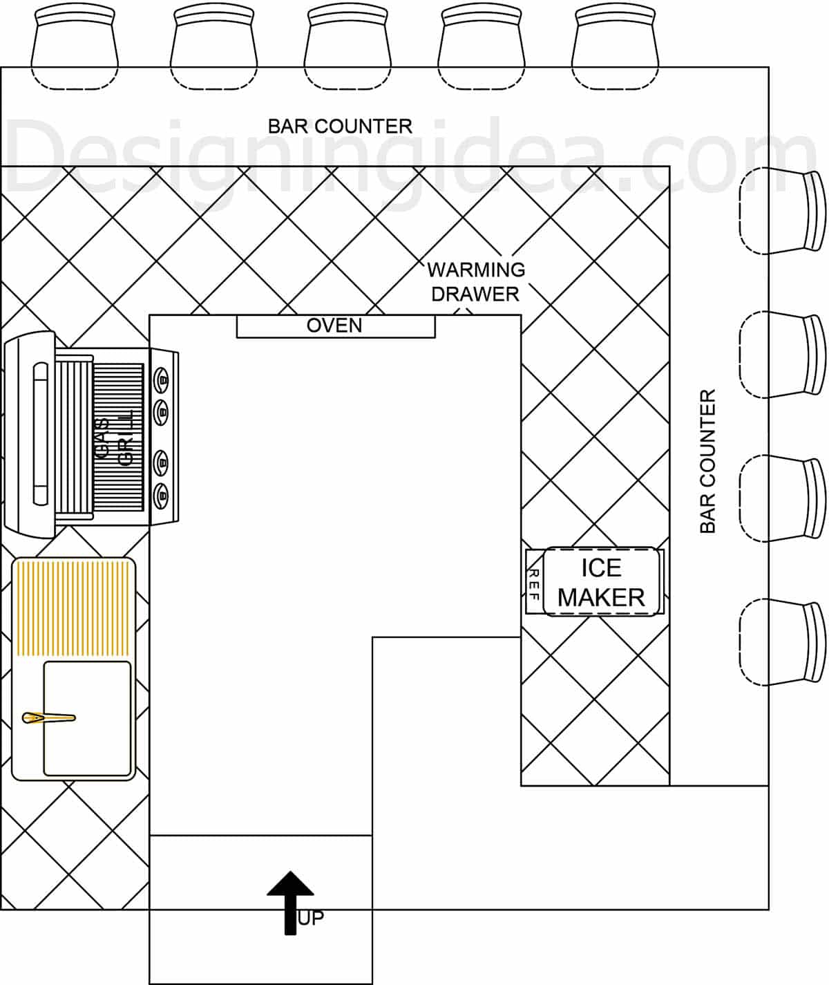 Split level plan layout