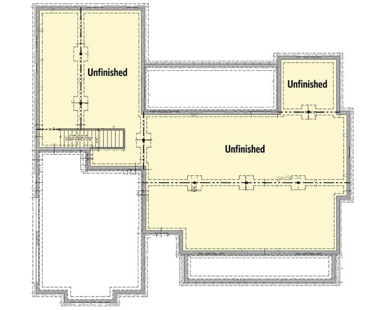 Unfinished basement layout