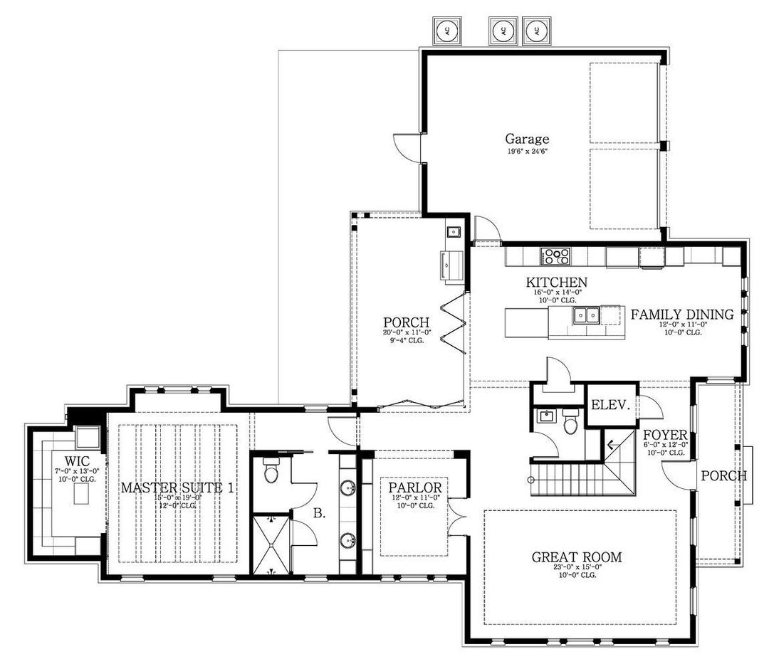 Country-style home floor plan