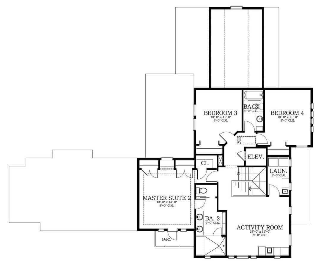 Floor layout upper level