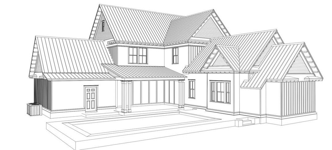 Front rendering of house plan