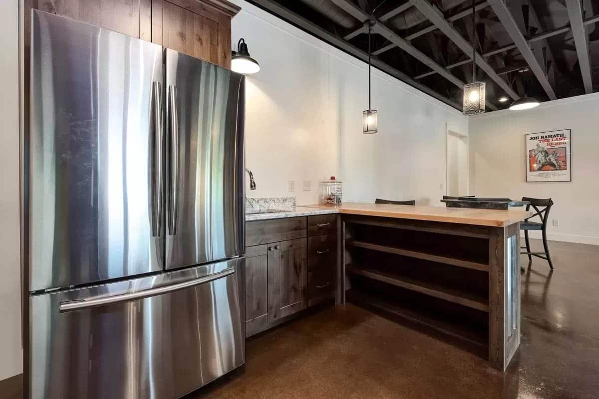 Wet bar on lower level