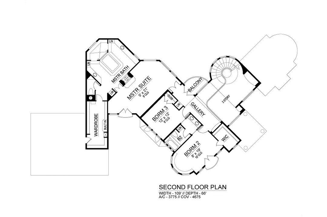 Second floor layout plan