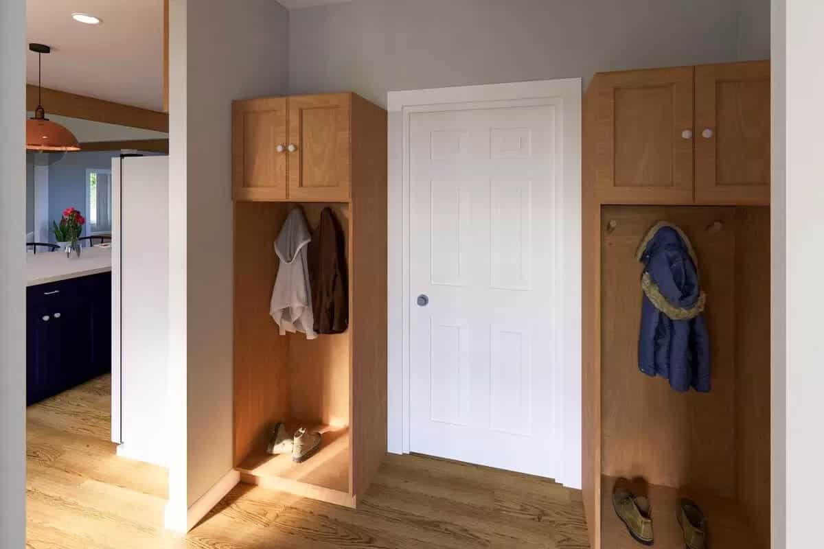 Mudroom with clothing storage