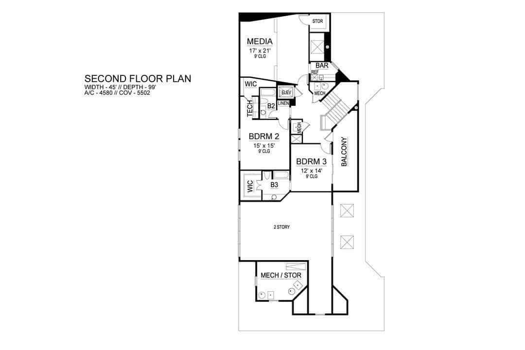 2nd level floor plan layout