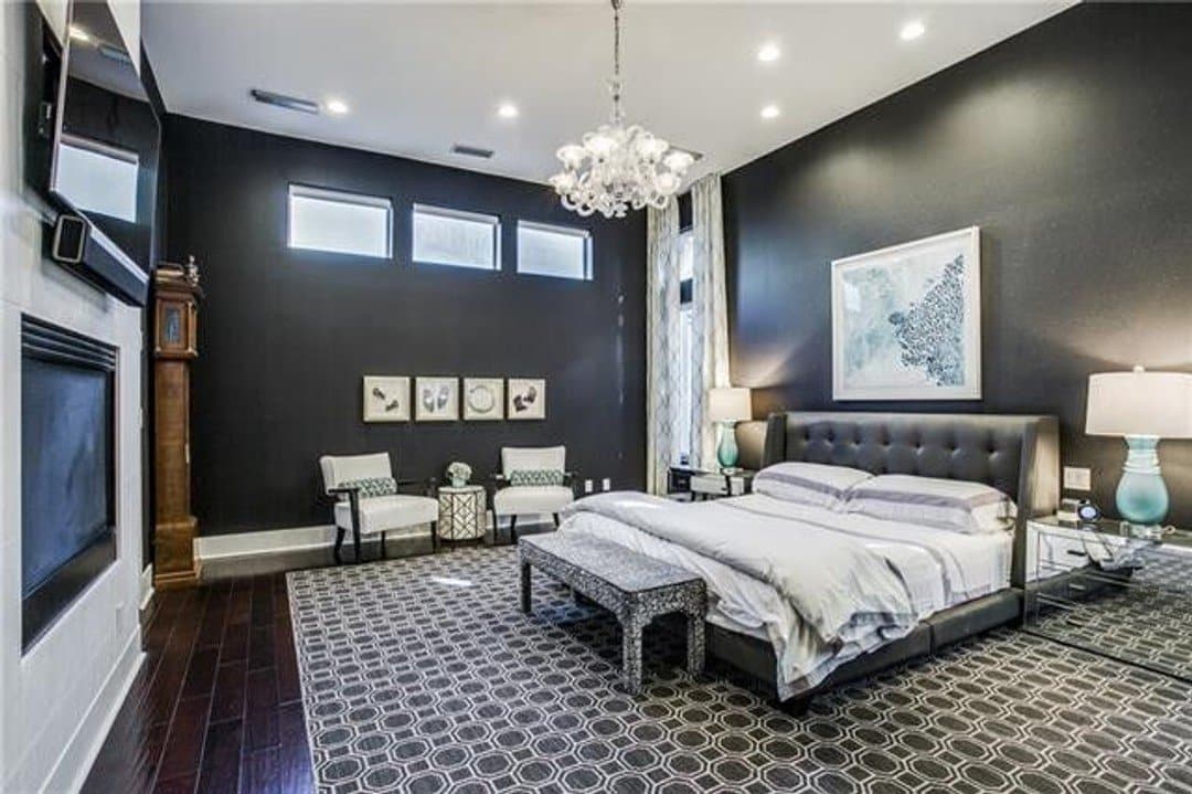 Elegant bedroom suite with black paint 