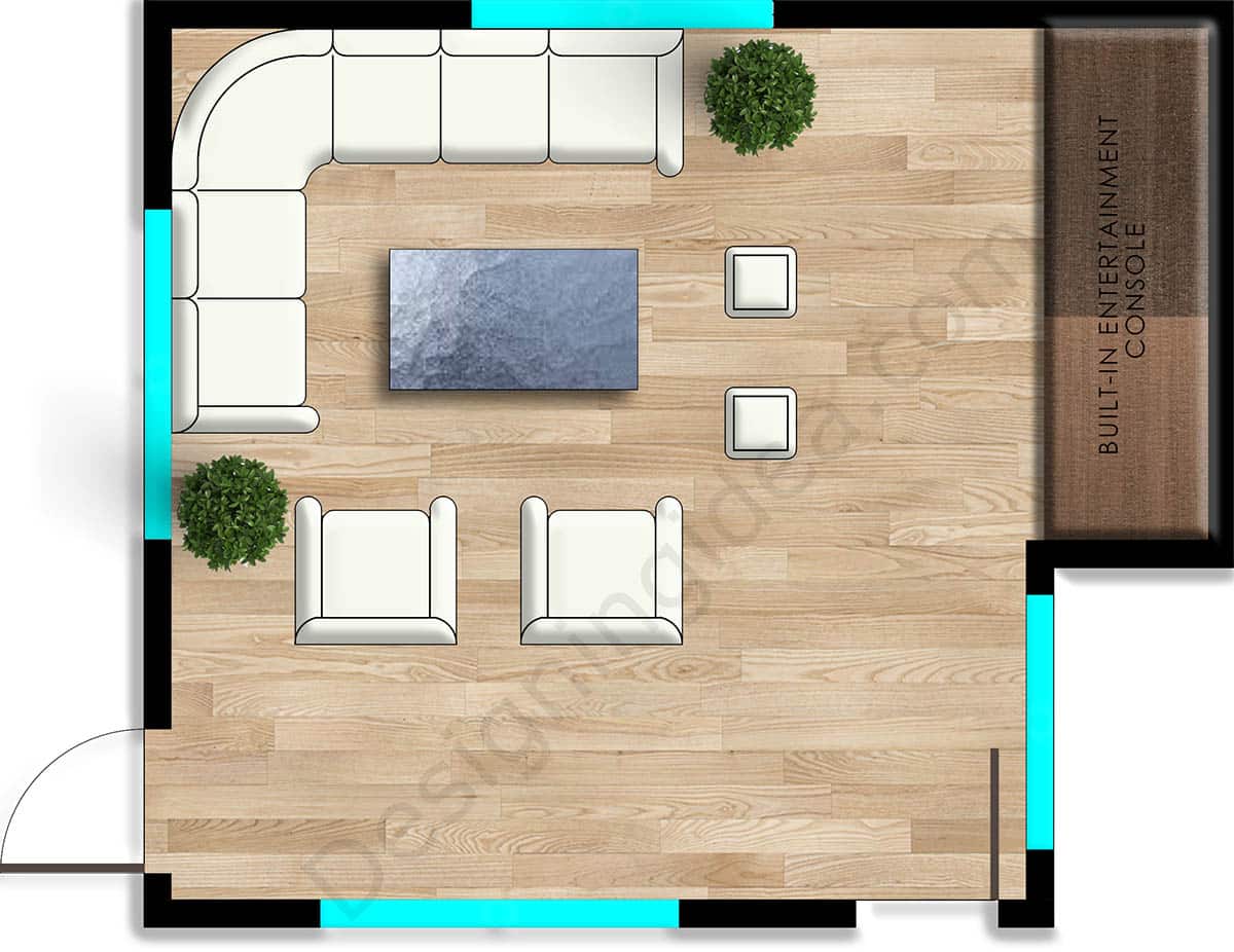 Family focused front room layout