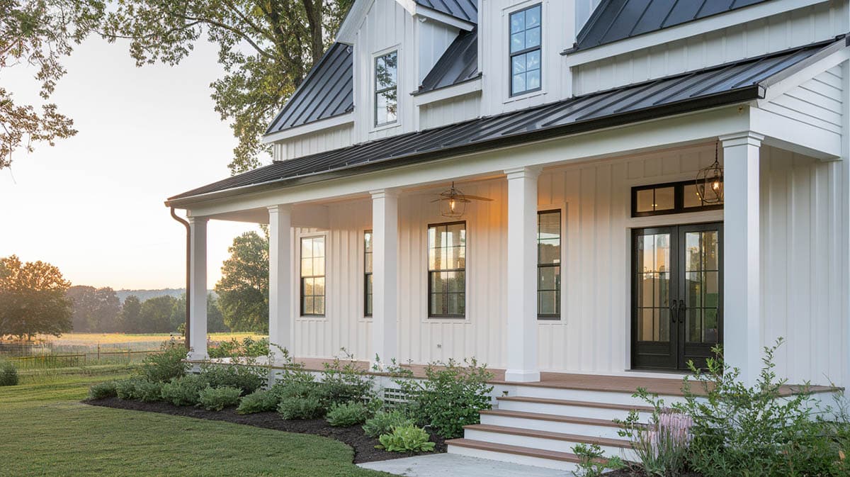 Front steps leading to home entry with covered porch