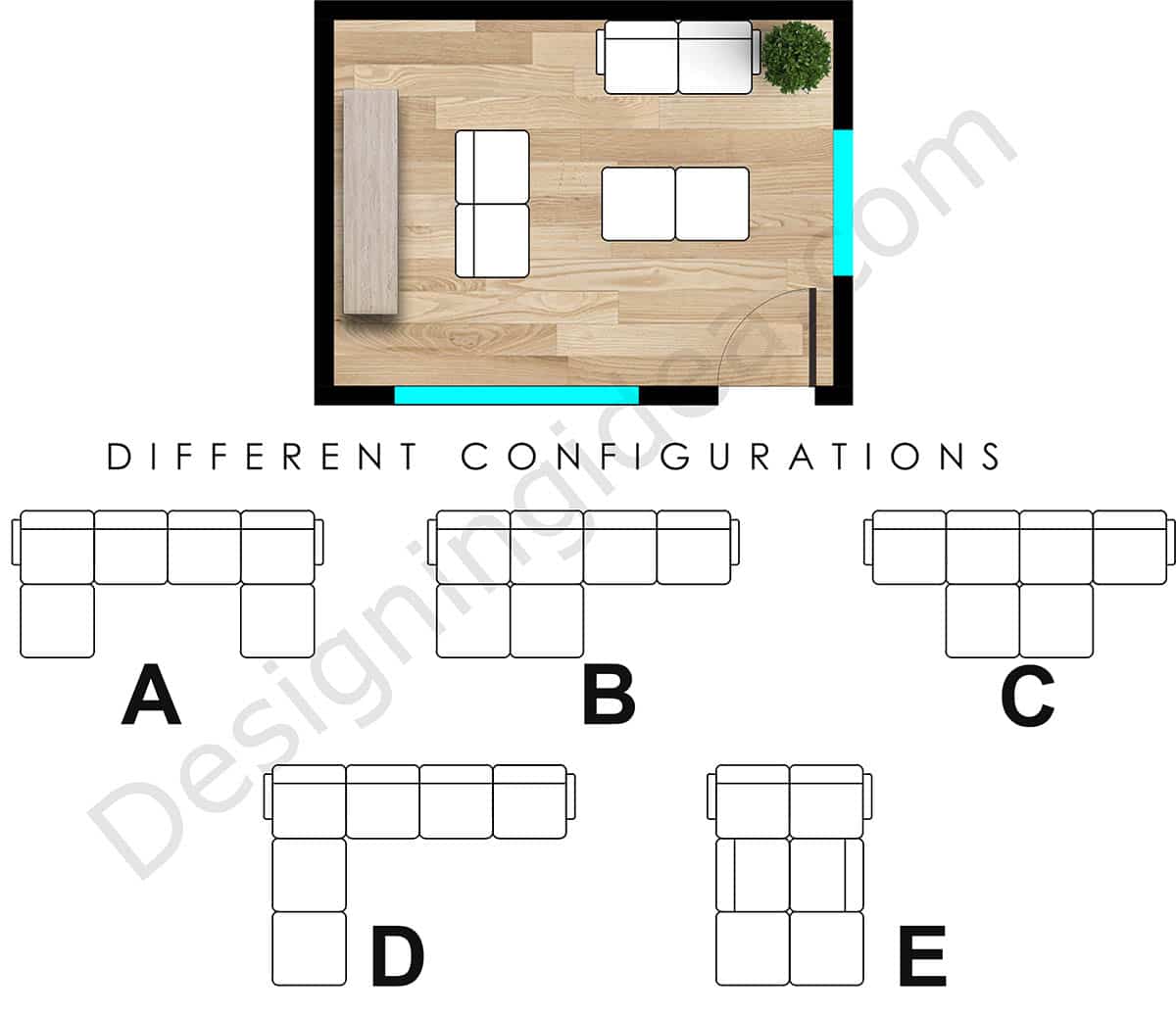 Front room modular flex zone plan