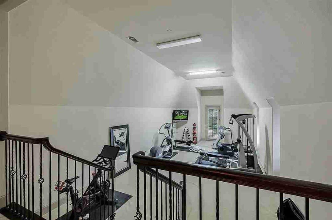 Well equipped home gym with exercise machines