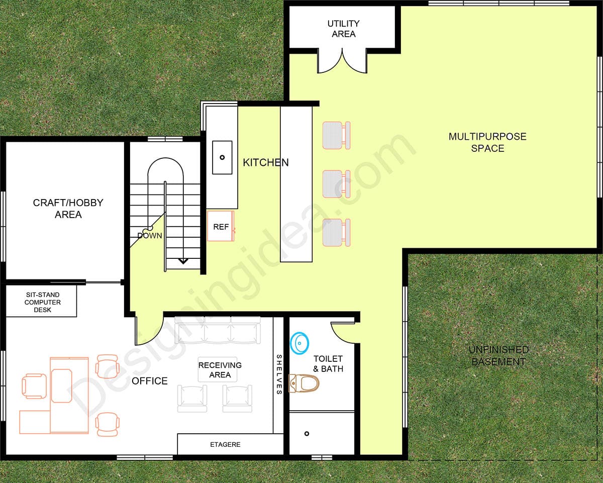 Home office basement plan