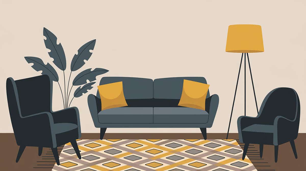 Living room with 60 30 10 color scheme