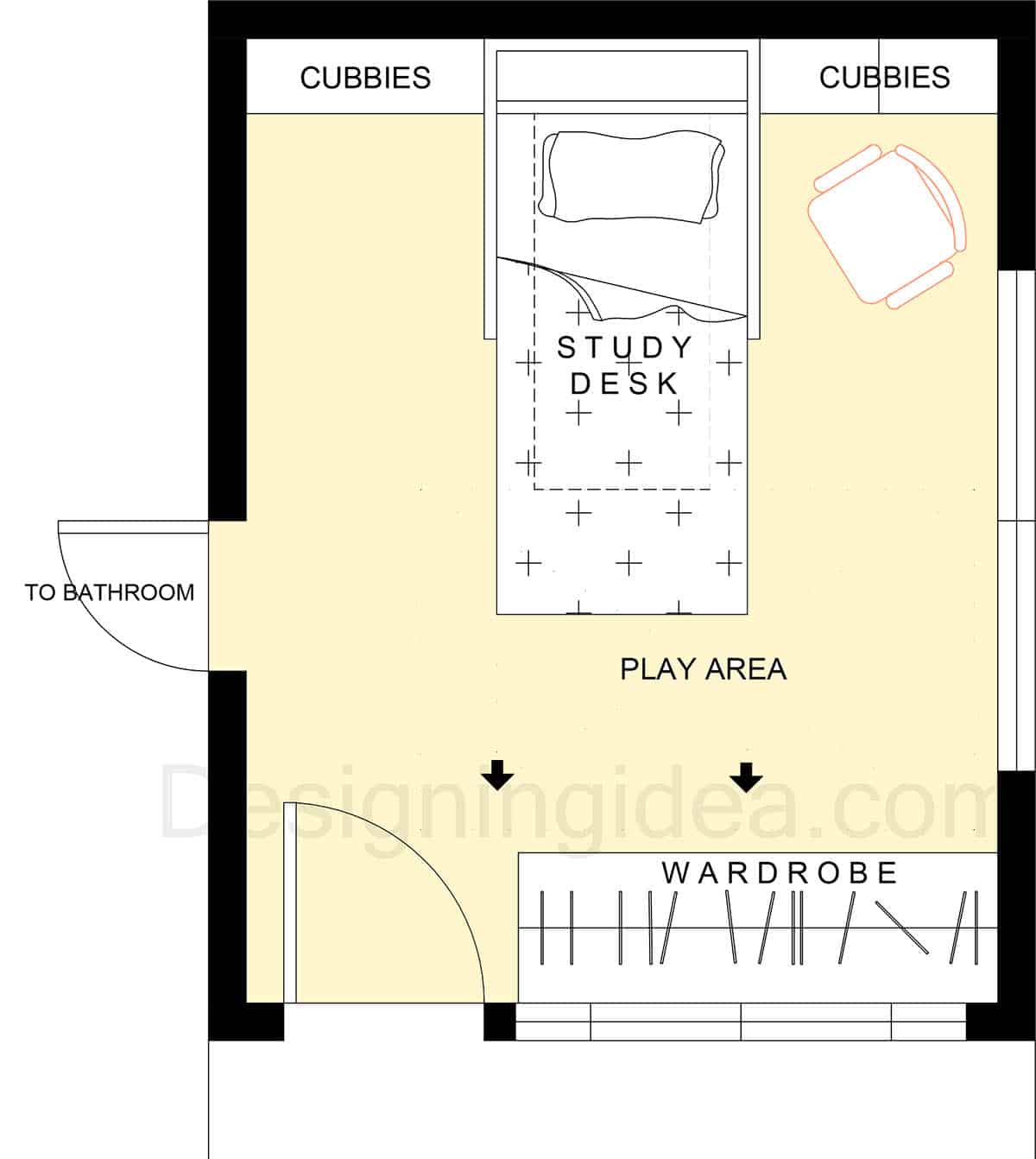 Loft bed with built-in desk