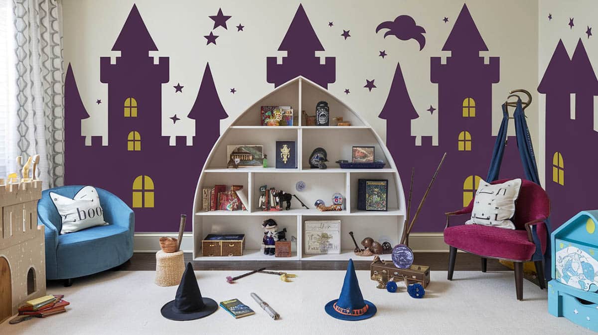 Magical wizard world playroom with magical theme