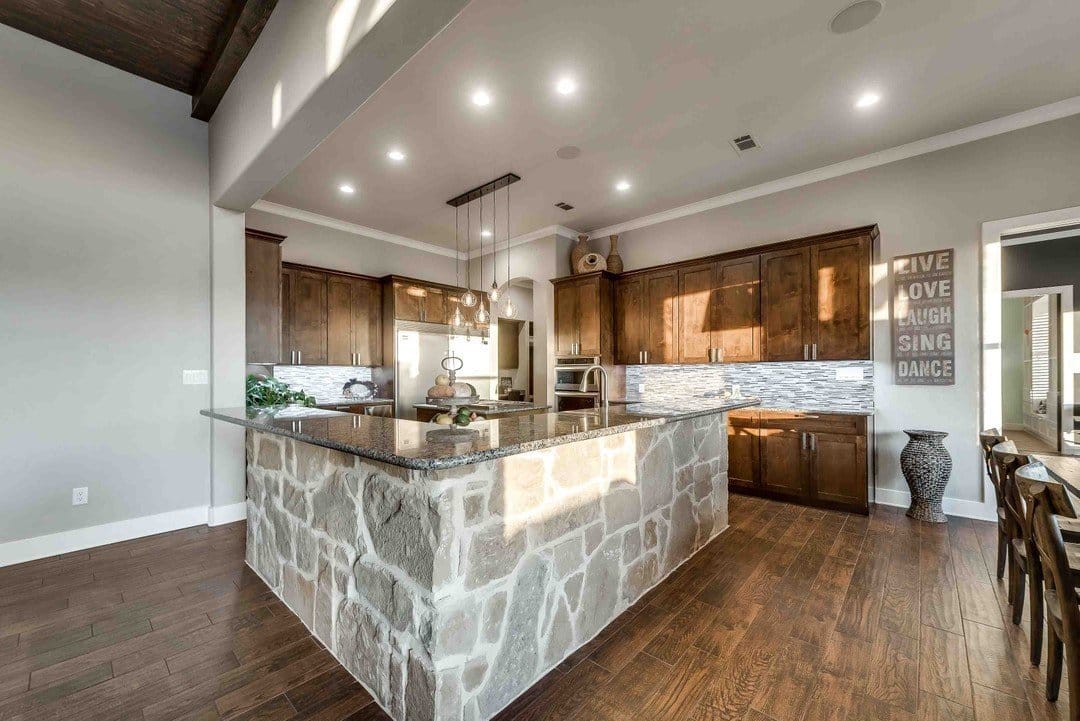 Kitchen that blends rustic and modern styles