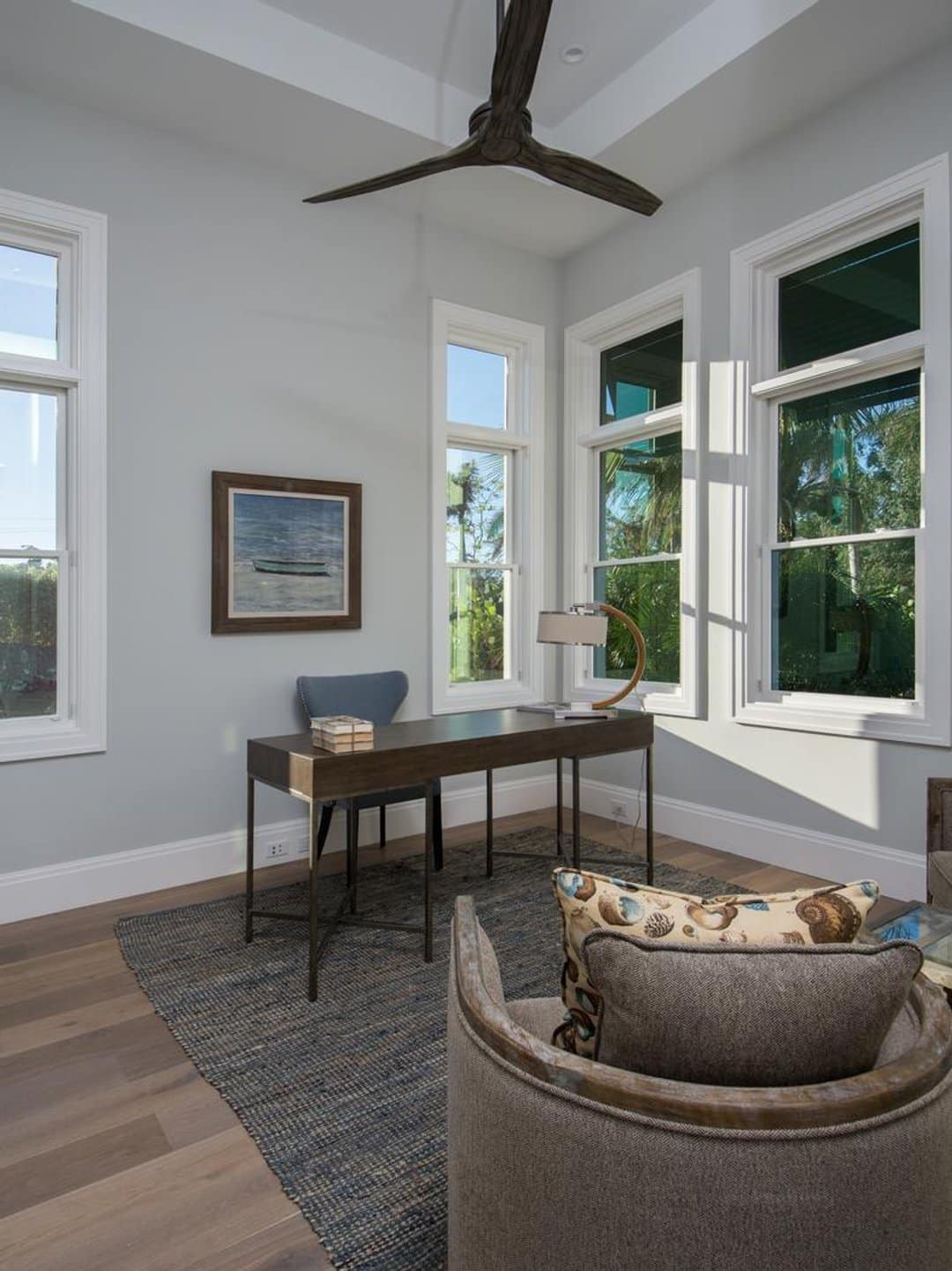 Stylish home office with plenty of natural light