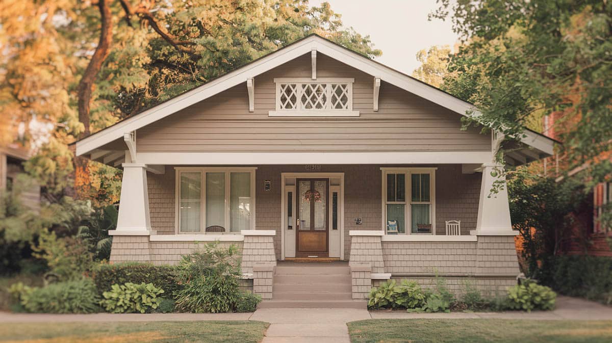 Taupe bungalow home 