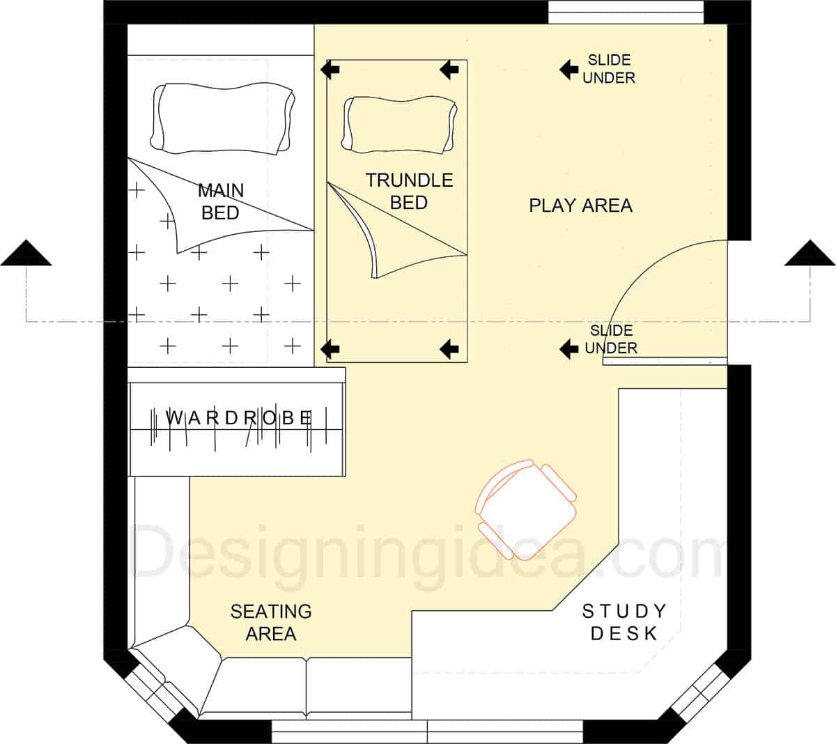 Trundle bed with extra storage