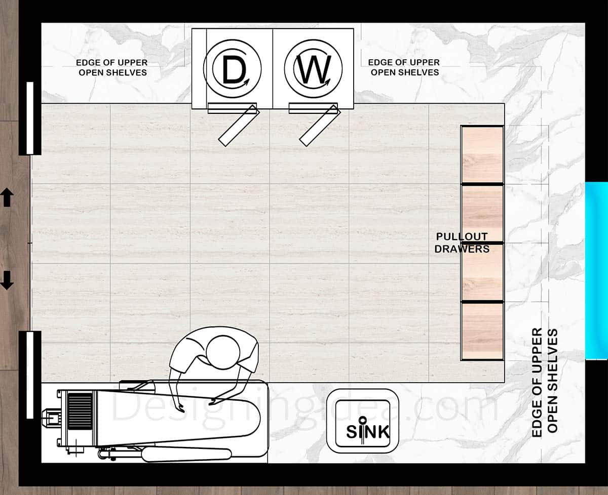 10x12 laundry with u-shaped plan layout