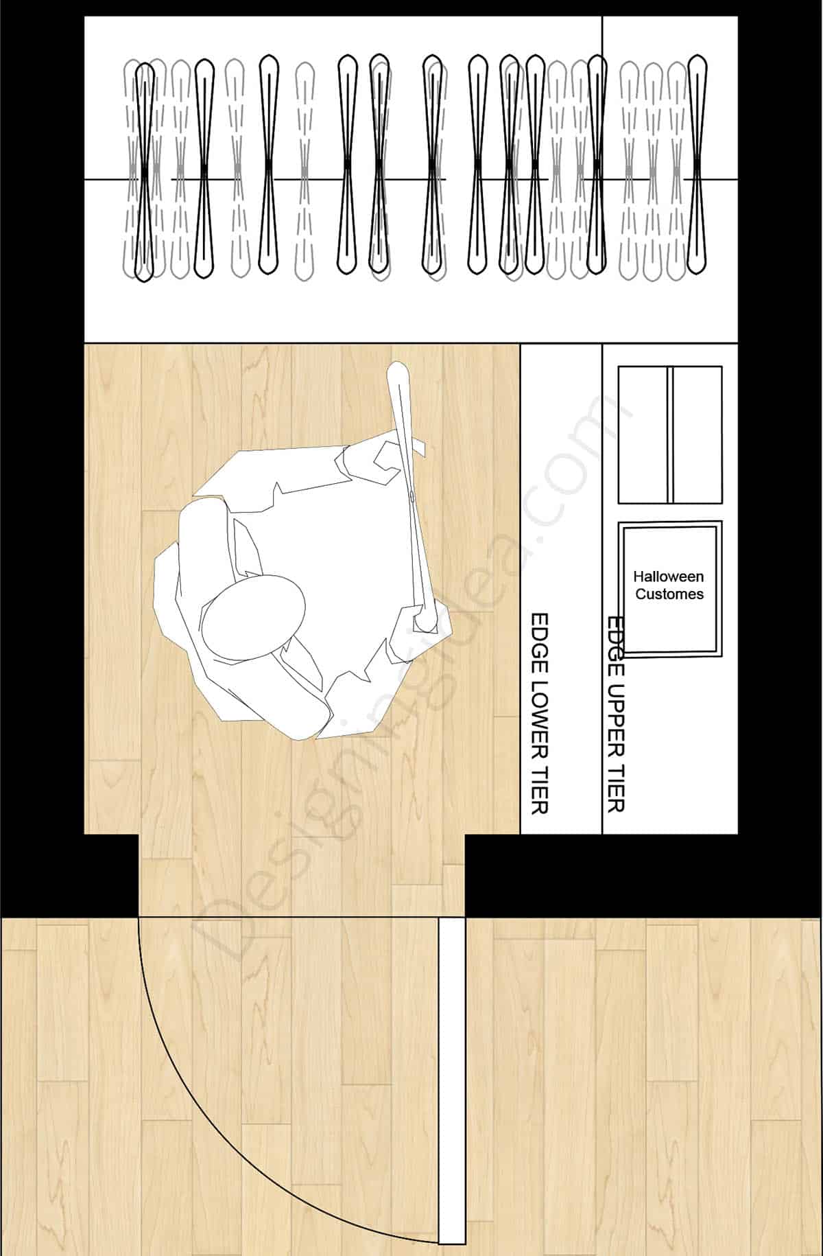 4x5 closet with floor to ceiling storage