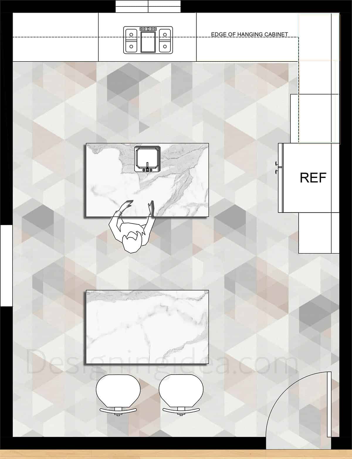 Double island kitchen floor plan 