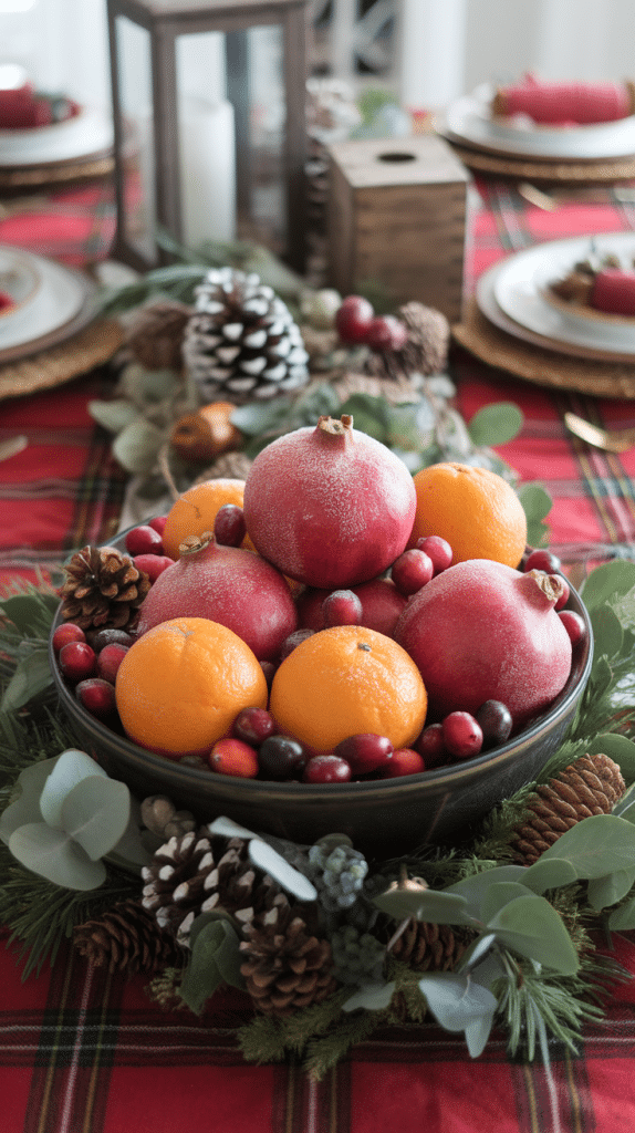 Frosted fruit centerpiece