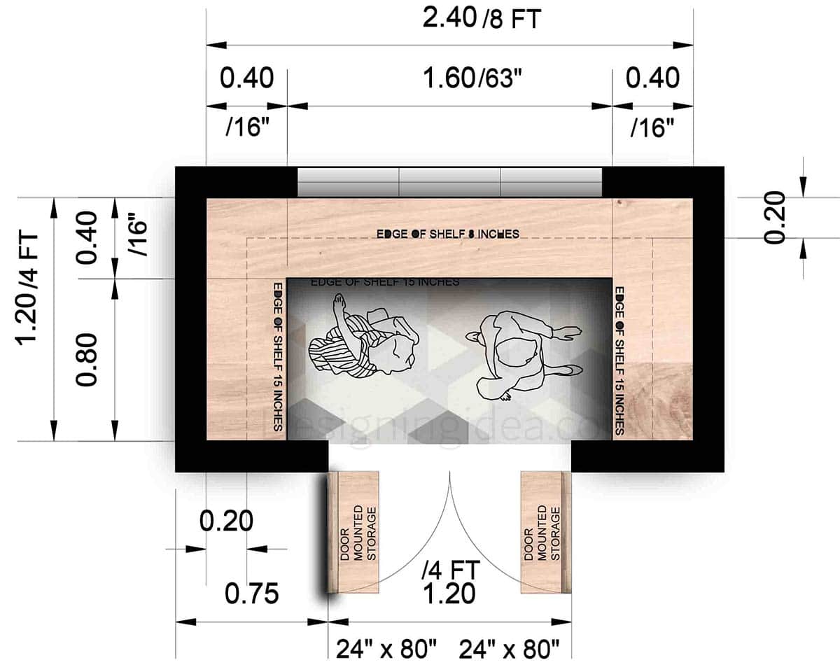 Pantry with integrated door storage