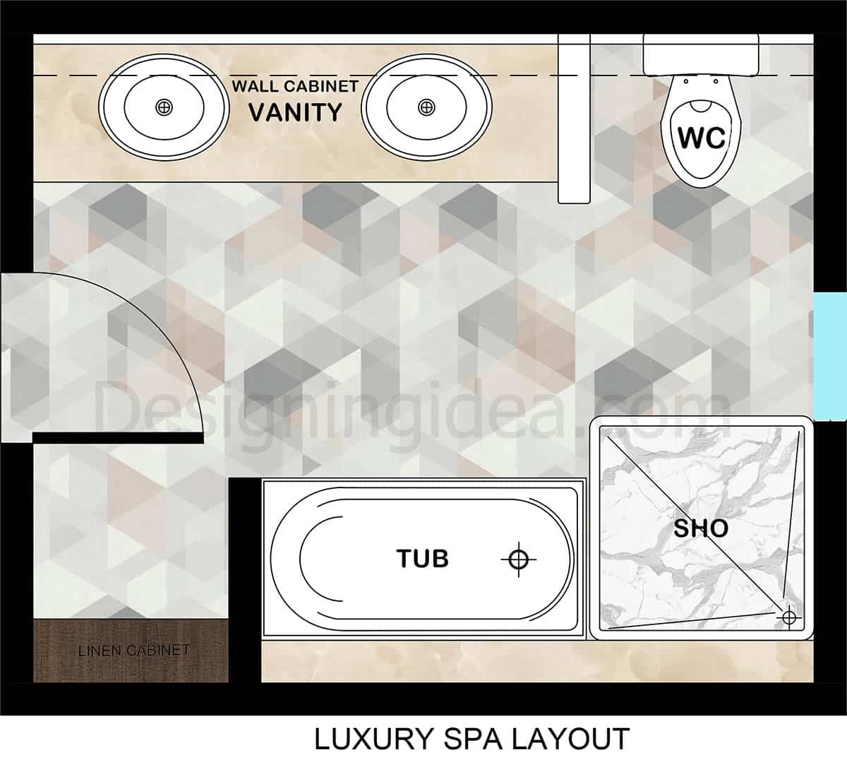 10x12 bathroom with luxury spa layout